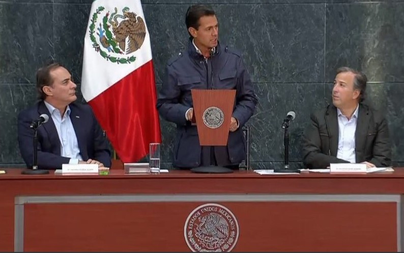 Presidente EPN hablando sobre reconstrucción