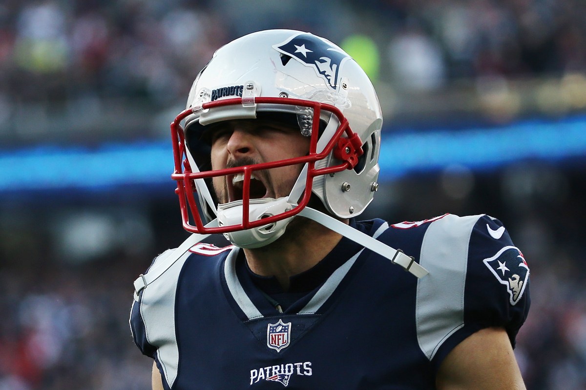 Danny Amendola en la final de la Conferencia Americana contra los Jaguars 2017