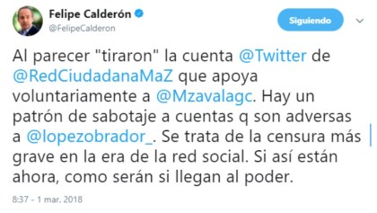 Alerta de Felipe Calderón