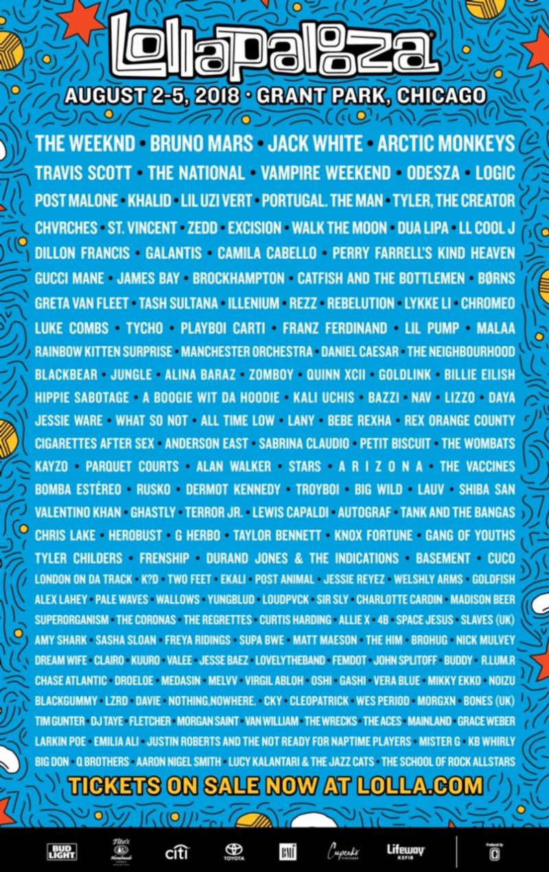 lollapalooza chicago line up 2018