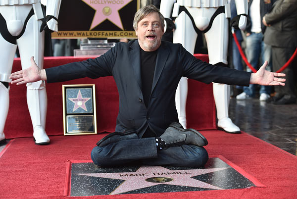 mark hamill recibe su estrella en el paseo de la fama