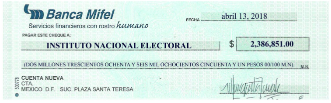 cheque INE Margarita Zavala