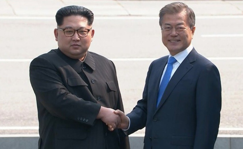 Kim Jong-un y Moon Jae-In Corea