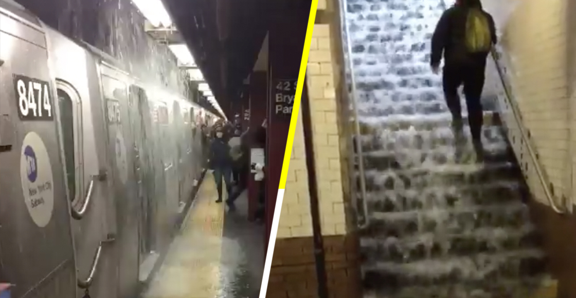 Se inundó el metro en Nueva york