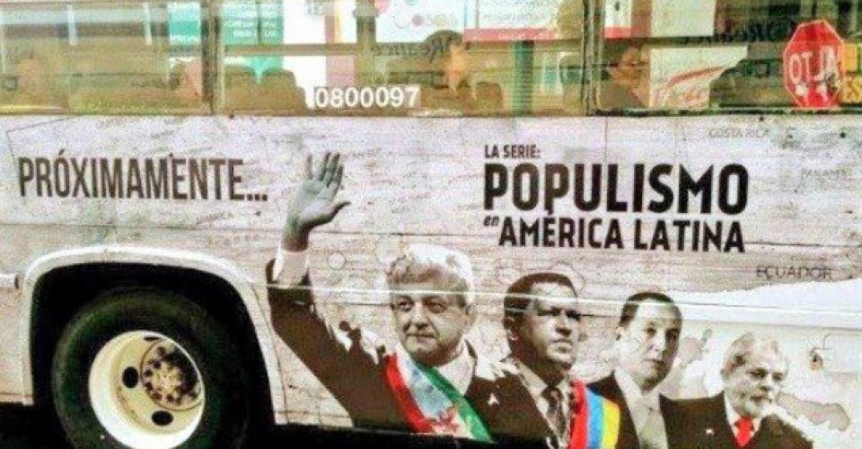 Dice AMLO que si se revela el nombre de quien pagó la serie sobre populismo en la que sale, él la transmite en su 'feis'