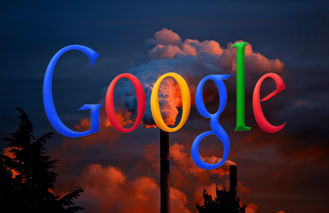 Logo Google con humo 