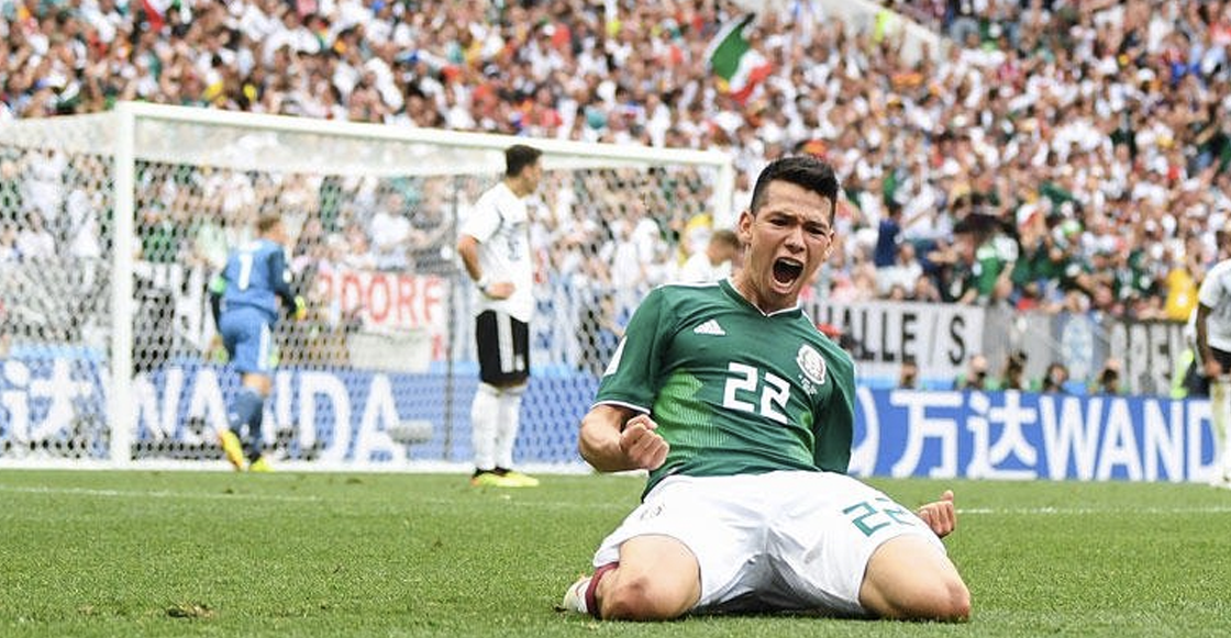 'Chucky' Lozano celebra el Gol ante Alemania