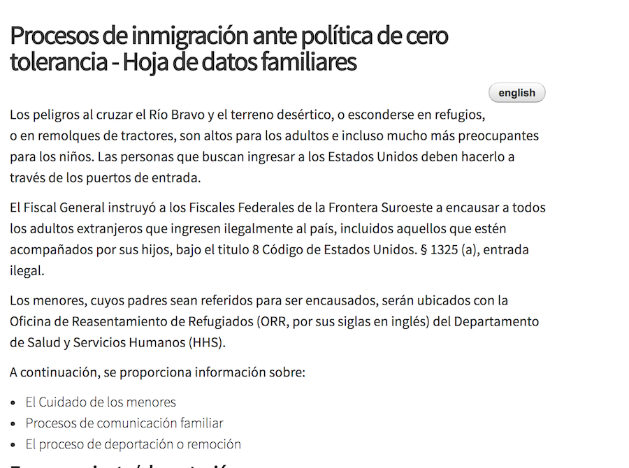 Política Cero tolerancia Estados Unidos