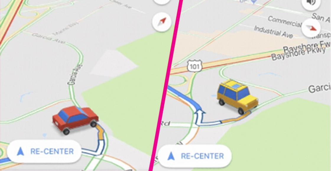 Google Maps cambia su indicador por carritos para guiarte