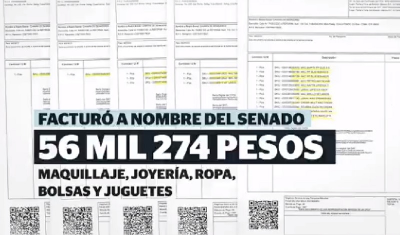 Facturas presentadas por Layda Sansores para justificar al Senado gastos en "apoyo a labores legislativas"