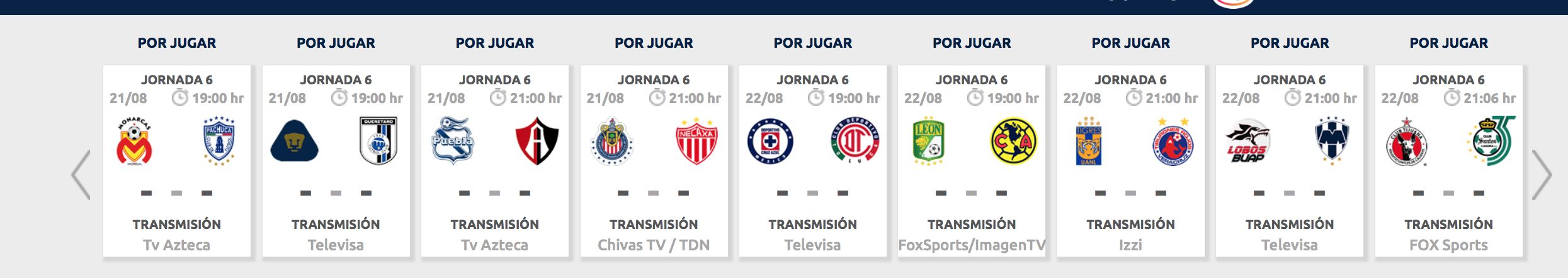 ¿Cómo, cuándo y dónde ver la Jornada 6 del Apertura 2018?