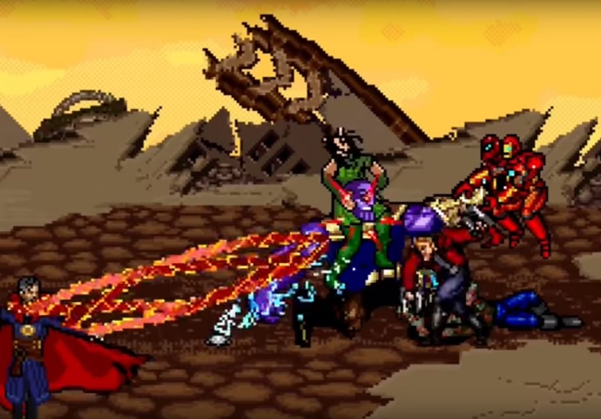 Avengers vs Thanos en 16 bit