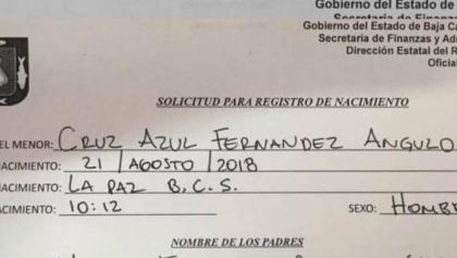 ¿Por qué son así? Querían ponerle "Cruz Azul" a un bebé en Baja California