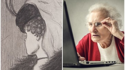 Ilusión óptica mujer joven y anciana