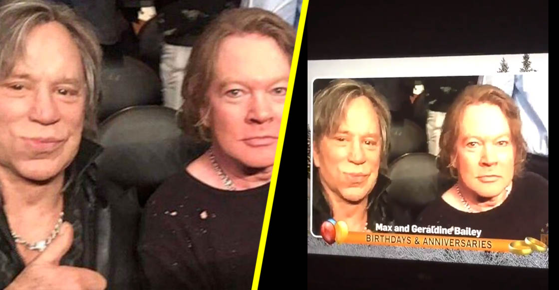 Felicitan en la televisión a Axl Rose y Mickey Rourke por su "aniversario de bodas"