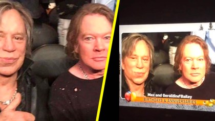 Felicitan en la televisión a Axl Rose y Mickey Rourke por su "aniversario de bodas"