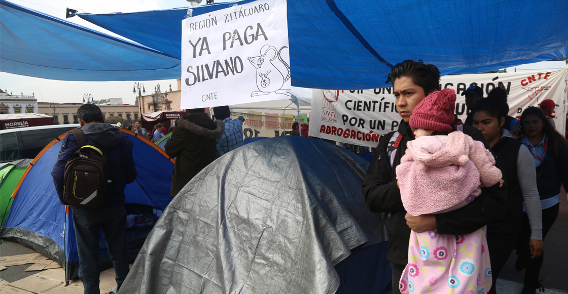 CNTE acuerda levantar plantón en Morelia y regresar a clases el próximo lunes