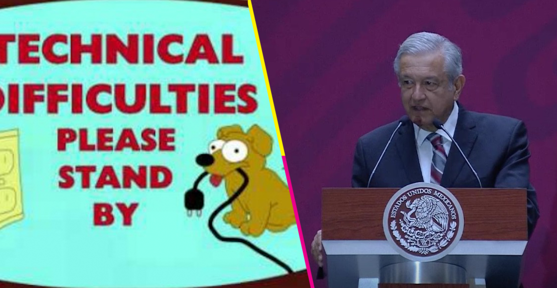 Y que se va la luz en la conferencia mañanera de AMLO; 'es un complot', bromeó