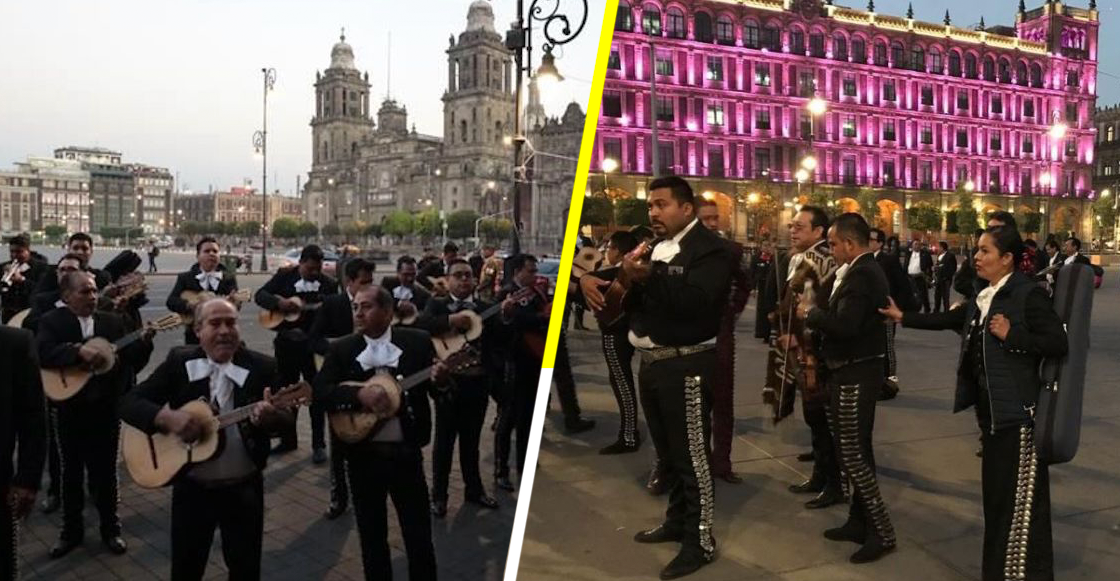 Mariachis cantan 'al pie de la ventana' de AMLO para que haya seguridad en Garibaldi