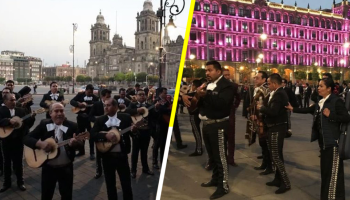 Mariachis cantan 'al pie de la ventana' de AMLO para que haya seguridad en Garibaldi