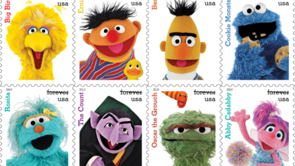 Checa los timbres postales conmemorativos por los 50 años de Plaza Sésamo