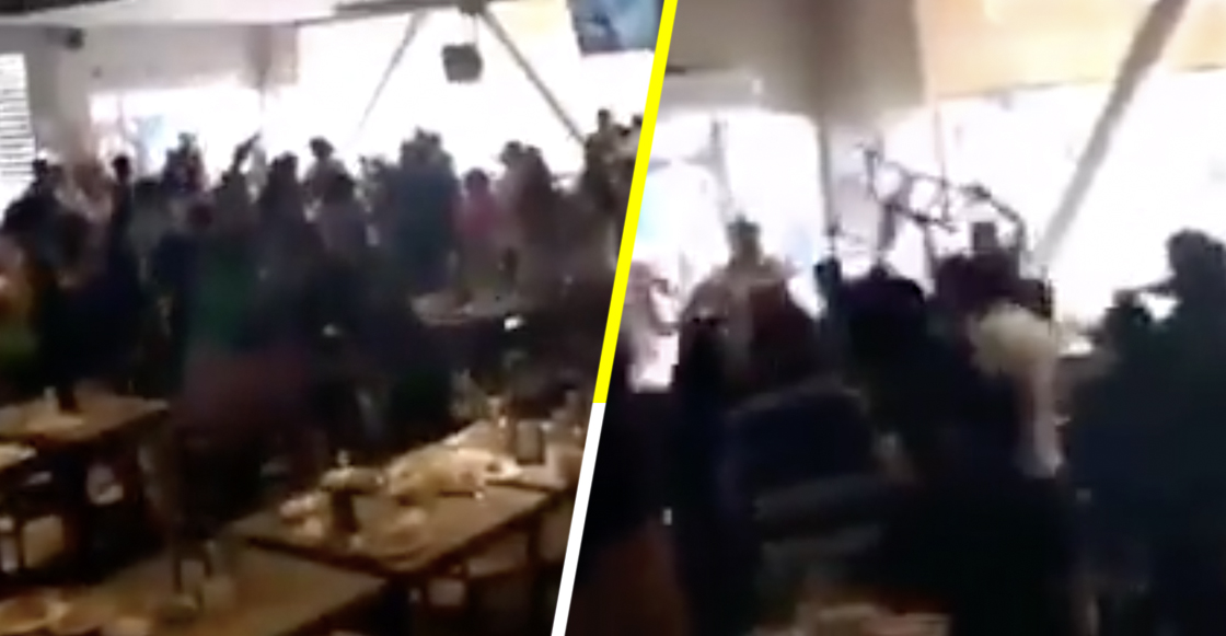 ¡Se dieron hasta con la silla! Se arma pelea campal en un restaurante de Acapulco