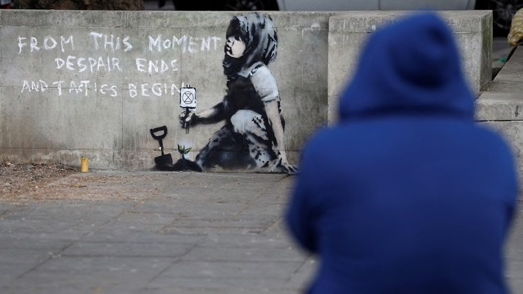 Parece que esta es la primera obra de Bansky en el 2019