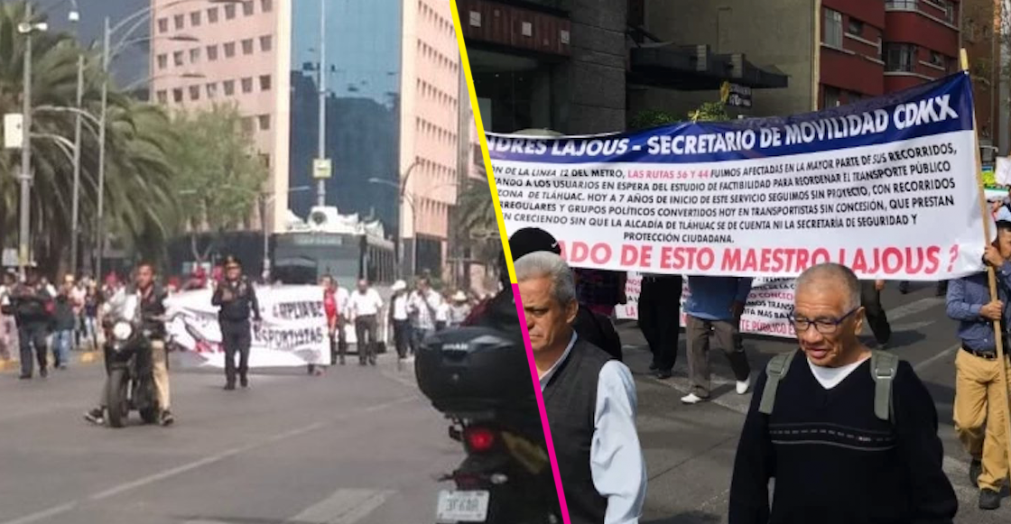 En CDMX, transportistas marchan por un aumento a las tarifas de microbuses y camiones