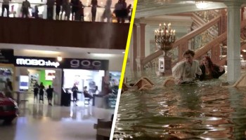 Como cuando se inunda el centro comercial y los músicos comienzan a tocar la canción de 'Titanic'