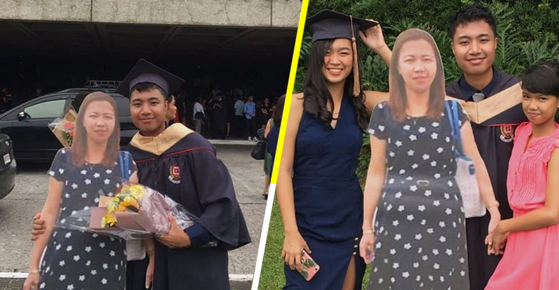 Este chico llevó una foto tamaño real de su mamá fallecida a su graduación y sí, estamos llorando