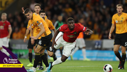 Pogba falló un penal y el Manchester United sigue sin ganarle al Wolves de Raúl Jiménez