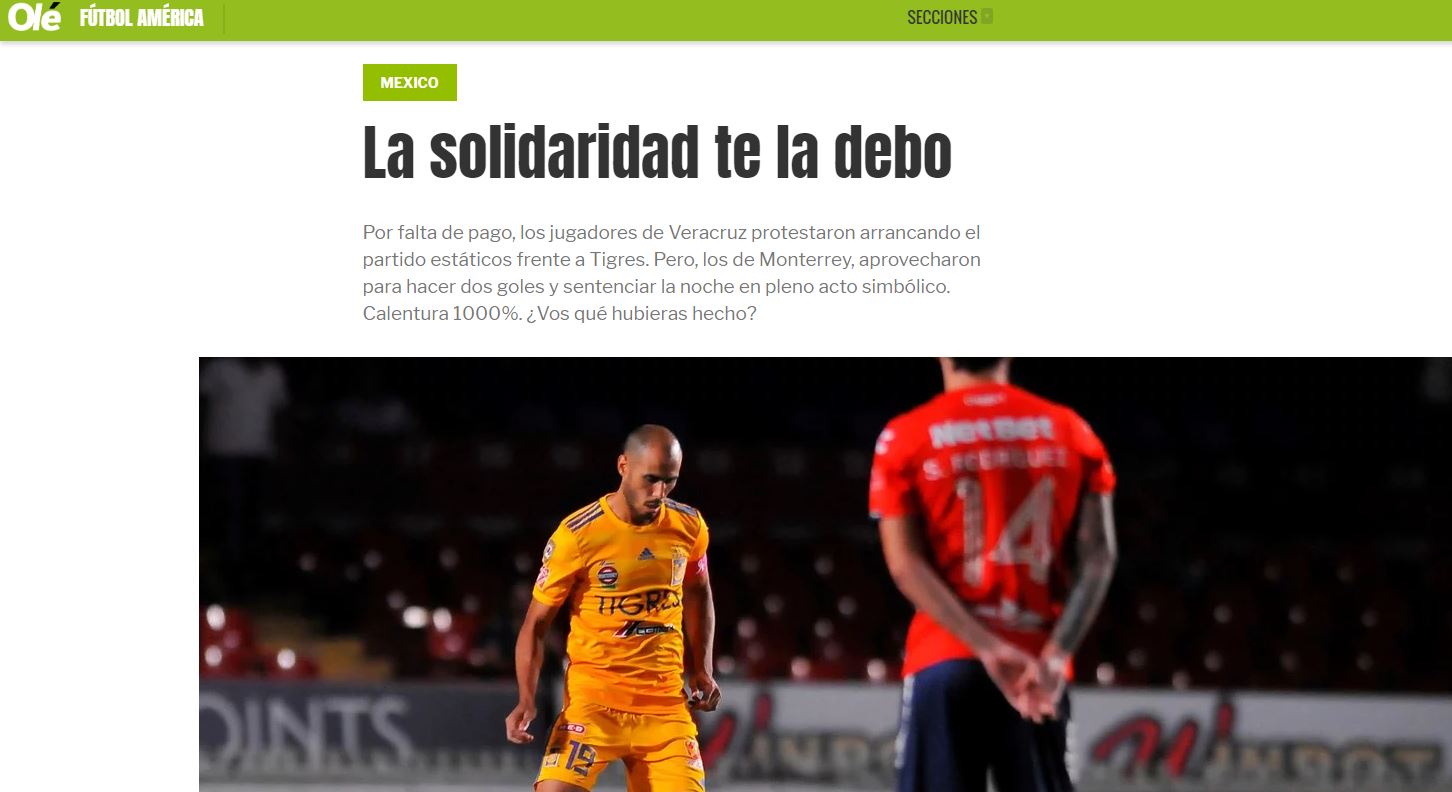 “Vergonzoso”: Así calificó la prensa internacional el papel de Tigres ante Veracruz