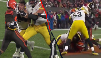 ¡Se volvió loco! Myles Garrett provocó bronca en el Steelers vs Browns por cascazo a Mason Rudolph