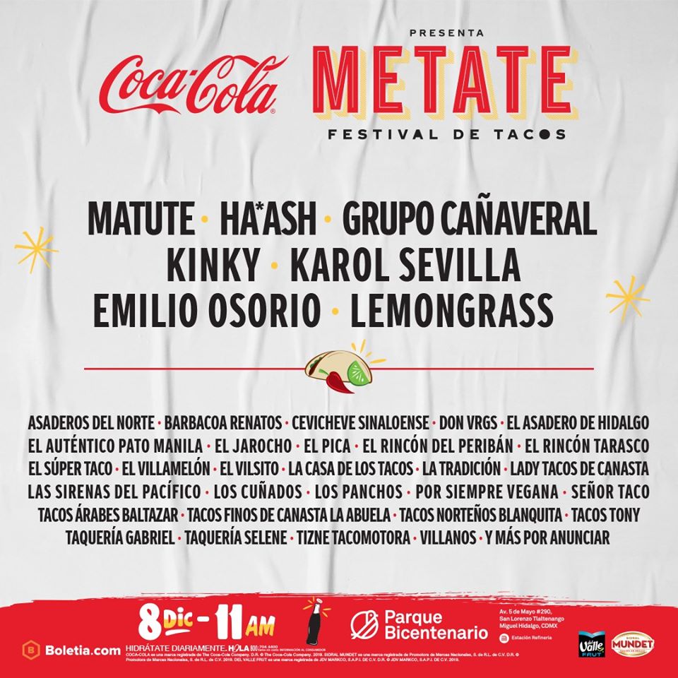 coca cola festival metate tacos mexico 2019