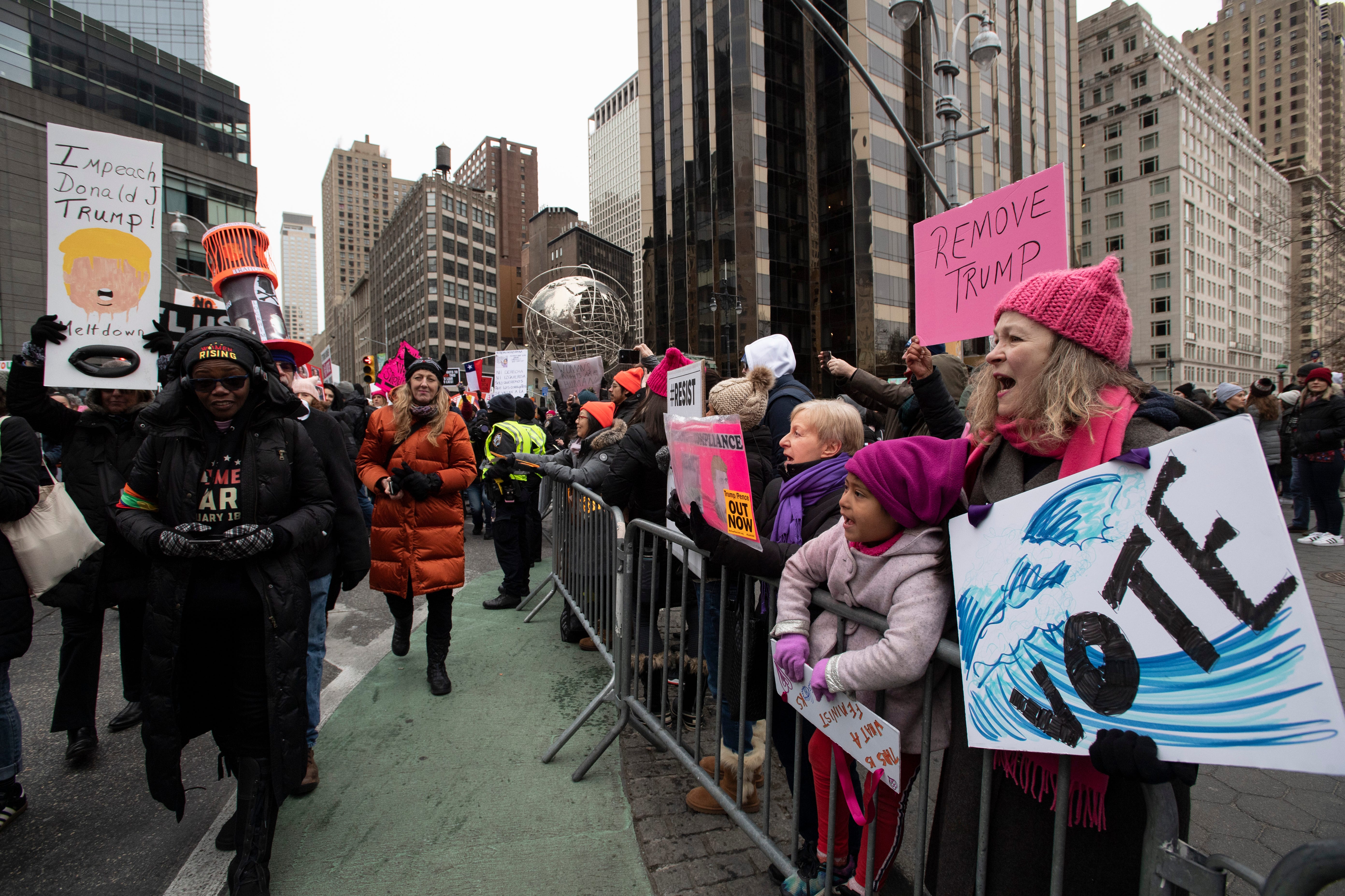 Marcha de las Mujeres en EU exige el fin de la presidencia de Donald Trump