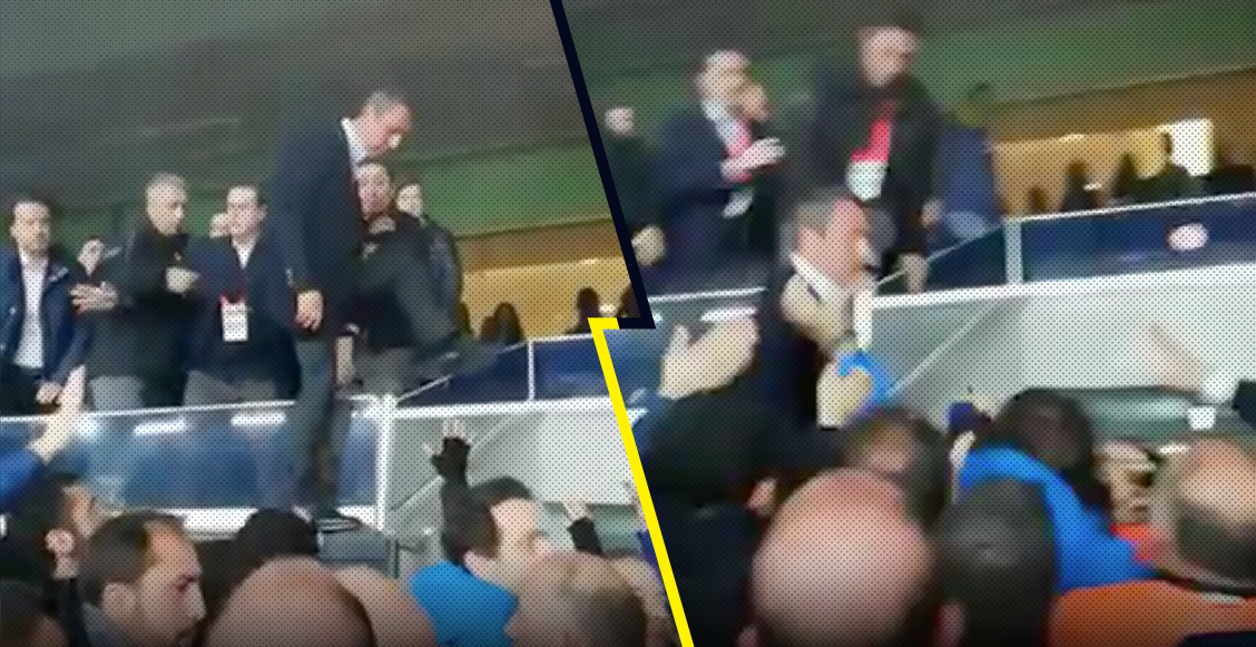 Fanatismo nivel: Presidente del Fenerbahce saltó del palco para agarrarse a golpes con los aficionados