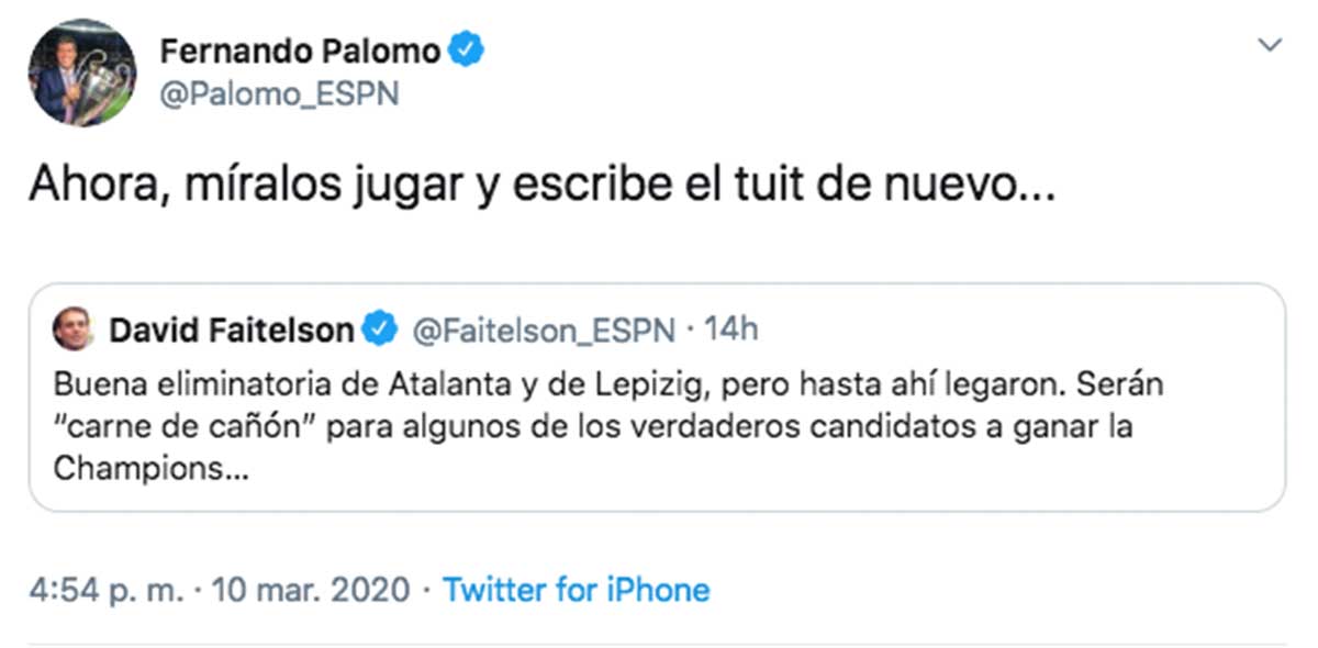 Van las mejores reacciones: Fernando Palomo calló a Faitelson por criticar al Atalanta y al Leipzig