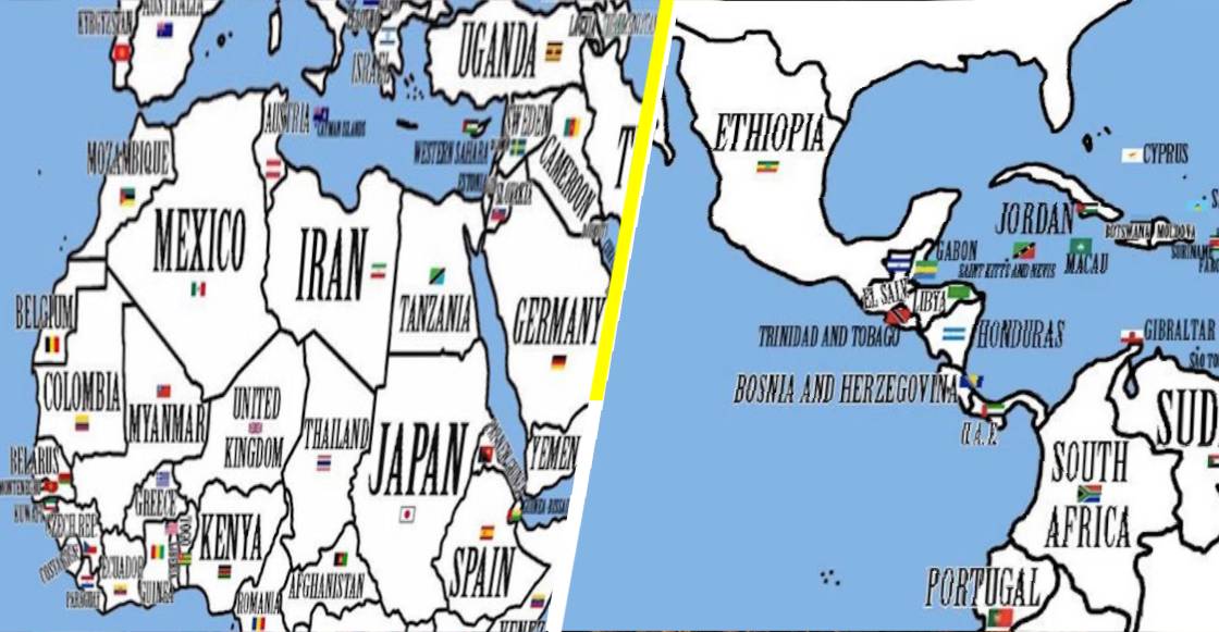 Un experimento reubica a los países en proporción a su población y extensión territorial