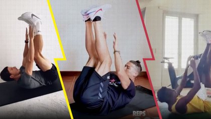 A un lado: Rubén Dias y Matuidi superaron con facilidad el reto de abdominales de Cristiano Ronaldo