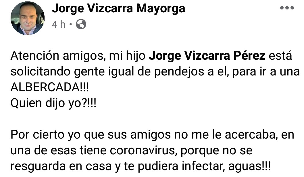 Mensaje del exalcalde de Tonalá, Jorge Vizcarra