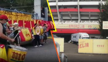 Aficionados bloquean entrada del Estadio Morelos ante presencia de camiones de mudanza