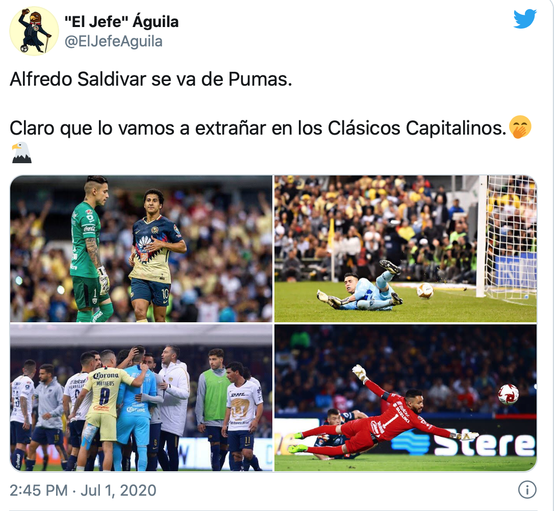 "Te vamos a extrañar": Así reaccionó la afición de Pumas y América a la salida de Alfredo Saldívar