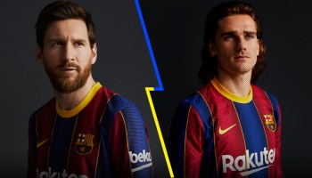 ¡Adiós cuadros! Barcelona presentó su nuevo uniforme con Messi y Griezmann