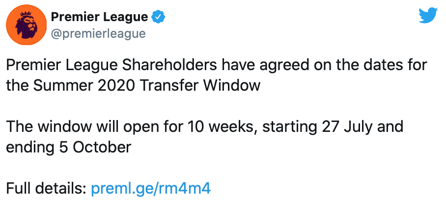 Premier League reveló fechas de su renovado mercado de fichajes