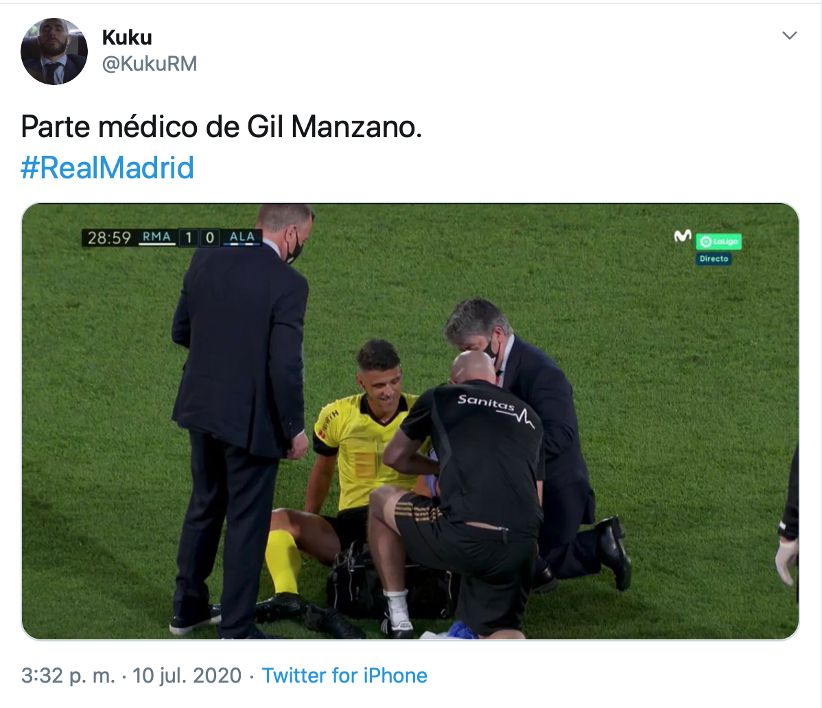 Twitter explotó ante la lesión de Gil Manzano el "jugador 12" del Real Madrid