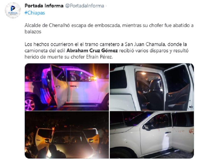 Ataque alcalde de Chenalhó