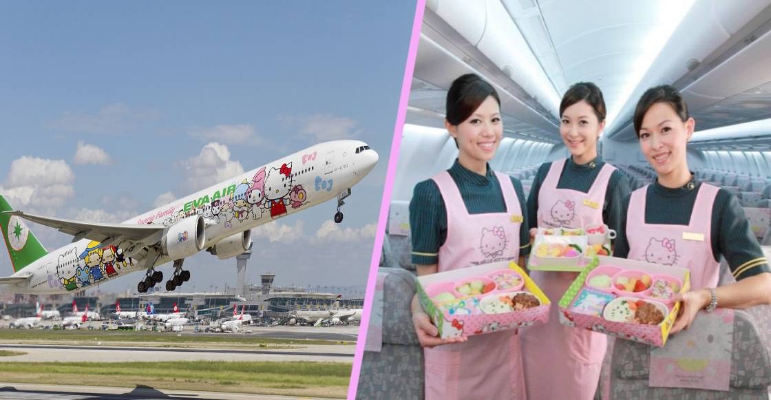 ‘Eva Air’ planea vuelo en avión de Hello Kitty con menú de tres estrellas Michelin