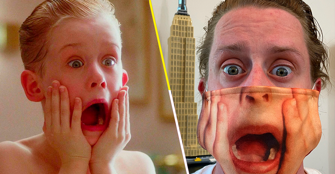 Macaulay Culkin sorprende con un cubrebocas inspirado en 'Mi pobre angelito'