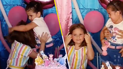 ¿La pelea del año? Niña se agarra del chongo con otra porque le apagó la vela de su pastel