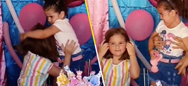 ¿La pelea del año? Niña se agarra del chongo con otra porque le apagó la vela de su pastel